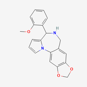 molecular formula C20H18N2O3 B11071423 4-(2-methoxyphenyl)-5,6-dihydro-4H-[1,3]dioxolo[4,5-h]pyrrolo[1,2-a][1,4]benzodiazepine 