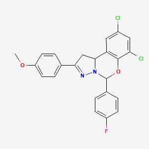 7,9-Dichloro-5-(4-fluorophenyl)-2-(4-methoxyphenyl)-1,10b-dihydropyrazolo[1,5-c][1,3]benzoxazine