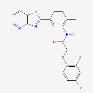 molecular formula C22H17Br2N3O3 B11071439 2-(2,4-dibromo-6-methylphenoxy)-N-[2-methyl-5-([1,3]oxazolo[4,5-b]pyridin-2-yl)phenyl]acetamide 