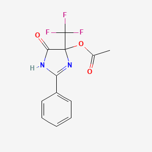 5-oxo-2-phenyl-4-(trifluoromethyl)-4,5-dihydro-1H-imidazol-4-yl acetate