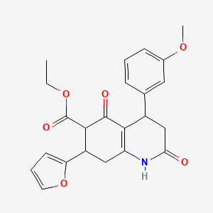 Ethyl 7-(furan-2-yl)-4-(3-methoxyphenyl)-2,5-dioxo-1,2,3,4,5,6,7,8-octahydroquinoline-6-carboxylate