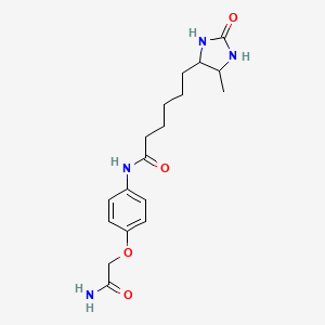 N-[4-(2-amino-2-oxoethoxy)phenyl]-6-(5-methyl-2-oxoimidazolidin-4-yl)hexanamide