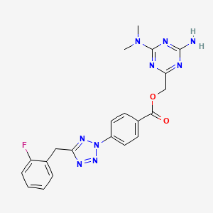 [4-amino-6-(dimethylamino)-1,3,5-triazin-2-yl]methyl 4-[5-(2-fluorobenzyl)-2H-tetrazol-2-yl]benzoate