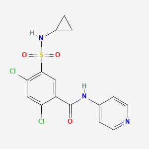 molecular formula C15H13Cl2N3O3S B11071517 2,4-dichloro-5-(cyclopropylsulfamoyl)-N-(pyridin-4-yl)benzamide 