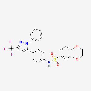 N-{4-[1-phenyl-3-(trifluoromethyl)-1H-pyrazol-5-yl]phenyl}-2,3-dihydro-1,4-benzodioxine-6-sulfonamide