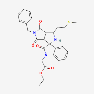 Ethyl [5'-benzyl-3'-[2-(methylthio)ethyl]-2,4',6'-trioxo-3',3A',4',5',6',6A'-hexahydro-2'H-spiro[indole-3,1'-pyrrolo[3,4-C]pyrrol]-1(2H)-YL]acetate