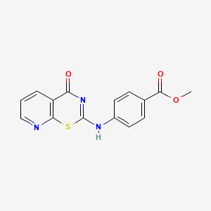 molecular formula C15H11N3O3S B11071588 methyl 4-[(4-oxo-4H-pyrido[3,2-e][1,3]thiazin-2-yl)amino]benzoate 