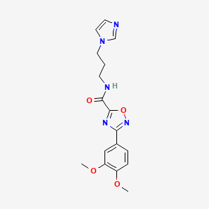 3-(3,4-dimethoxyphenyl)-N-[3-(1H-imidazol-1-yl)propyl]-1,2,4-oxadiazole-5-carboxamide