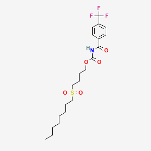 molecular formula C21H30F3NO5S B11071607 4-(Octylsulfonyl)butyl {[4-(trifluoromethyl)phenyl]carbonyl}carbamate 