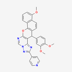 14-(3,4-Dimethoxyphenyl)-11-methoxy-2-(4-pyridyl)-14H-benzo[7,8]chromeno[3,2-E][1,2,4]triazolo[1,5-C]pyrimidine