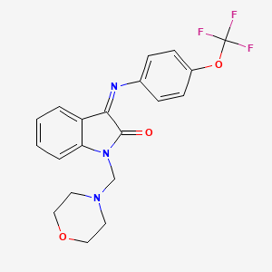 (3Z)-1-(morpholin-4-ylmethyl)-3-{[4-(trifluoromethoxy)phenyl]imino}-1,3-dihydro-2H-indol-2-one