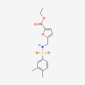 molecular formula C16H19NO5S B11071640 Ethyl 5-({[(3,4-dimethylphenyl)sulfonyl]amino}methyl)furan-2-carboxylate 