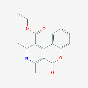 molecular formula C17H15NO4 B11071648 ethyl 2,4-dimethyl-5-oxo-5H-chromeno[3,4-c]pyridine-1-carboxylate 