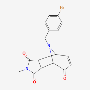 molecular formula C17H15BrN2O3 B11071666 9-(4-bromobenzyl)-2-methyl-3a,4,8,8a-tetrahydro-4,8-epiminocyclohepta[c]pyrrole-1,3,5(2H)-trione 