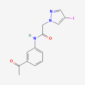 molecular formula C13H12IN3O2 B11071683 N-(3-acetylphenyl)-2-(4-iodo-1H-pyrazol-1-yl)acetamide 