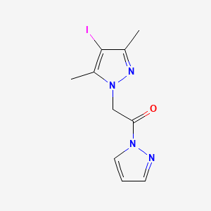 molecular formula C10H11IN4O B11071697 2-(4-iodo-3,5-dimethyl-1H-pyrazol-1-yl)-1-(1H-pyrazol-1-yl)ethanone 