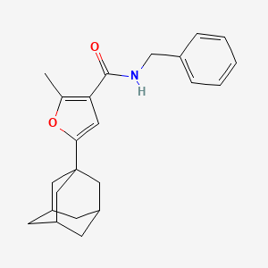 molecular formula C23H27NO2 B11071717 Furan-3-carboxylic acid, 5-(adamantan-1-yl)-2-methyl-, benzylamide 