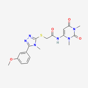 N-(1,3-dimethyl-2,6-dioxo-1,2,3,6-tetrahydropyrimidin-4-yl)-2-{[5-(3-methoxyphenyl)-4-methyl-4H-1,2,4-triazol-3-yl]sulfanyl}acetamide