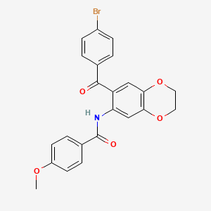 N-{7-[(4-bromophenyl)carbonyl]-2,3-dihydro-1,4-benzodioxin-6-yl}-4-methoxybenzamide