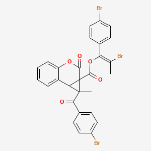 (1E)-2-bromo-1-(4-bromophenyl)prop-1-en-1-yl 1-[(4-bromophenyl)carbonyl]-1-methyl-2-oxo-1,7b-dihydrocyclopropa[c]chromene-1a(2H)-carboxylate