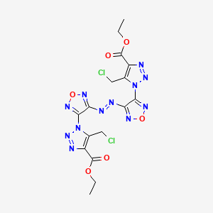 diethyl 1,1'-[(Z)-diazene-1,2-diyldi-1,2,5-oxadiazole-4,3-diyl]bis[5-(chloromethyl)-1H-1,2,3-triazole-4-carboxylate]