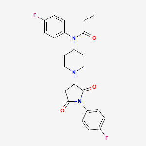 N-(4-fluorophenyl)-N-{1-[1-(4-fluorophenyl)-2,5-dioxopyrrolidin-3-yl]piperidin-4-yl}propanamide