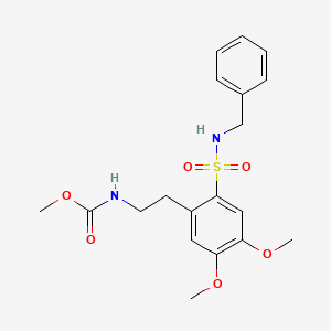 molecular formula C19H24N2O6S B11071798 Methyl {2-[2-(benzylsulfamoyl)-4,5-dimethoxyphenyl]ethyl}carbamate 