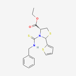 ethyl (4R)-3-(benzylcarbamothioyl)-2-(thiophen-2-yl)-1,3-thiazolidine-4-carboxylate