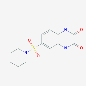 molecular formula C15H19N3O4S B11071852 1,4-Dimethyl-6-(piperidin-1-ylsulfonyl)-1,4-dihydroquinoxaline-2,3-dione 