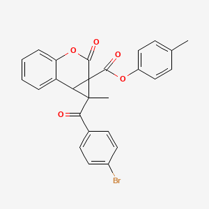 molecular formula C26H19BrO5 B11071863 4-methylphenyl 1-[(4-bromophenyl)carbonyl]-1-methyl-2-oxo-1,7b-dihydrocyclopropa[c]chromene-1a(2H)-carboxylate 