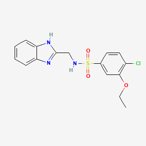 molecular formula C16H16ClN3O3S B11071883 N-(1H-benzimidazol-2-ylmethyl)-4-chloro-3-ethoxybenzenesulfonamide 