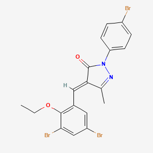 molecular formula C19H15Br3N2O2 B11071901 (4E)-2-(4-bromophenyl)-4-(3,5-dibromo-2-ethoxybenzylidene)-5-methyl-2,4-dihydro-3H-pyrazol-3-one 