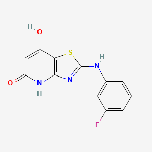 2-(3-Fluorophenylamino)thiazolo[4,5-B]pyridine-5,7-diol