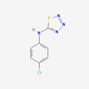 molecular formula C7H5ClN4S B11071928 1,2,3,4-Thiatriazol-5-amine, N-(4-chlorophenyl)- CAS No. 13078-27-8