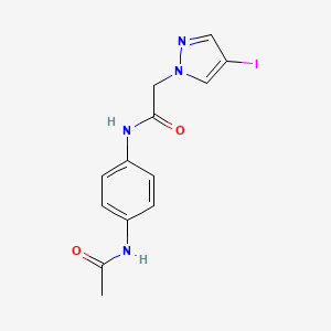 molecular formula C13H13IN4O2 B11071974 N-[4-(acetylamino)phenyl]-2-(4-iodo-1H-pyrazol-1-yl)acetamide 