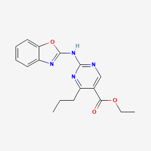 molecular formula C17H18N4O3 B11071980 Ethyl 2-(1,3-benzoxazol-2-ylamino)-4-propylpyrimidine-5-carboxylate 