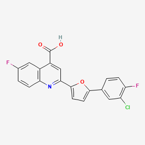 2-[5-(3-Chloro-4-fluorophenyl)furan-2-yl]-6-fluoroquinoline-4-carboxylic acid