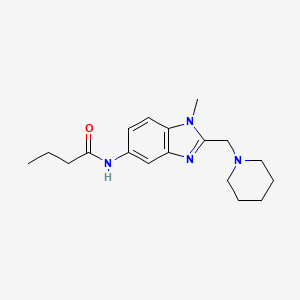 molecular formula C18H26N4O B11072008 N-[1-methyl-2-(piperidin-1-ylmethyl)-1H-benzimidazol-5-yl]butanamide 