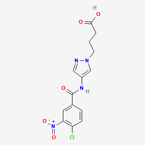 4-(4-{[(4-chloro-3-nitrophenyl)carbonyl]amino}-1H-pyrazol-1-yl)butanoic acid