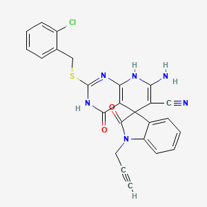 7'-Amino-2'-[(2-chlorobenzyl)thio]-2,4'-dioxo-1-prop-2-YN-1-YL-1,2,4',8'-tetrahydro-3'H-spiro[indole-3,5'-pyrido[2,3-D]pyrimidine]-6'-carbonitrile