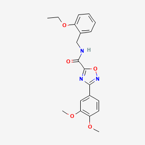 molecular formula C20H21N3O5 B11072067 3-(3,4-dimethoxyphenyl)-N-(2-ethoxybenzyl)-1,2,4-oxadiazole-5-carboxamide 