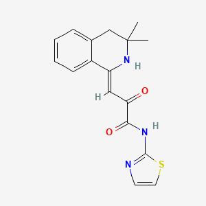 molecular formula C17H17N3O2S B11072079 (3Z)-3-(3,3-dimethyl-3,4-dihydroisoquinolin-1(2H)-ylidene)-2-oxo-N-(1,3-thiazol-2-yl)propanamide 