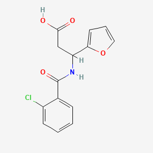 3-{[(2-Chlorophenyl)carbonyl]amino}-3-(furan-2-yl)propanoic acid