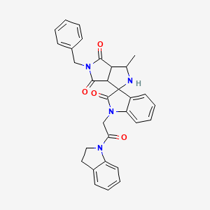 molecular formula C31H28N4O4 B11072110 5'-benzyl-1-[2-(2,3-dihydro-1H-indol-1-yl)-2-oxoethyl]-3'-methyl-3a',6a'-dihydro-2'H-spiro[indole-3,1'-pyrrolo[3,4-c]pyrrole]-2,4',6'(1H,3'H,5'H)-trione 