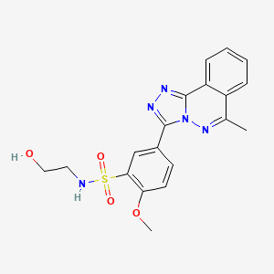 molecular formula C19H19N5O4S B11072148 N-(2-hydroxyethyl)-2-methoxy-5-(6-methyl[1,2,4]triazolo[3,4-a]phthalazin-3-yl)benzenesulfonamide 