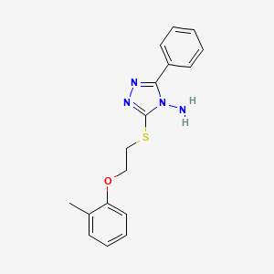 molecular formula C17H18N4OS B11072150 3-{[2-(2-methylphenoxy)ethyl]sulfanyl}-5-phenyl-4H-1,2,4-triazol-4-amine 