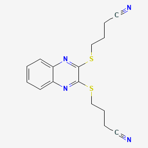 molecular formula C16H16N4S2 B11072161 4,4'-(Quinoxaline-2,3-diyldisulfanediyl)dibutanenitrile 