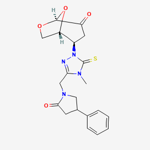 1-({4-Methyl-1-[(1R,2R,5S)-4-oxo-6,8-dioxabicyclo[3.2.1]oct-2-YL]-5-thioxo-4,5-dihydro-1H-1,2,4-triazol-3-YL}methyl)-4-phenyl-2-pyrrolidinone