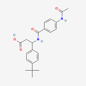 molecular formula C22H26N2O4 B11072253 Propionic acid, 3-(4-acetylaminobenzoylamino)-3-(4-tert-butylphenyl)- 