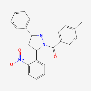 (4-methylphenyl)[5-(2-nitrophenyl)-3-phenyl-4,5-dihydro-1H-pyrazol-1-yl]methanone